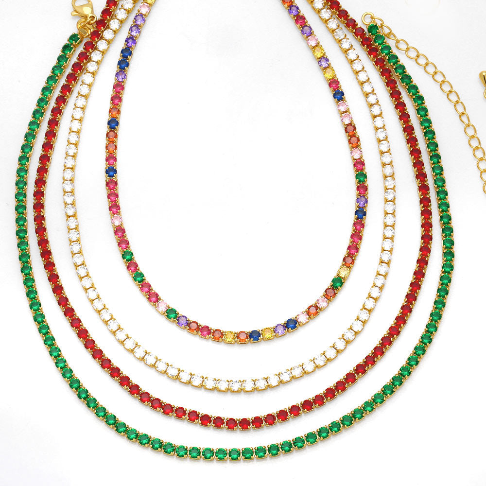 Cubic Zirconia Chain Necklace N4983