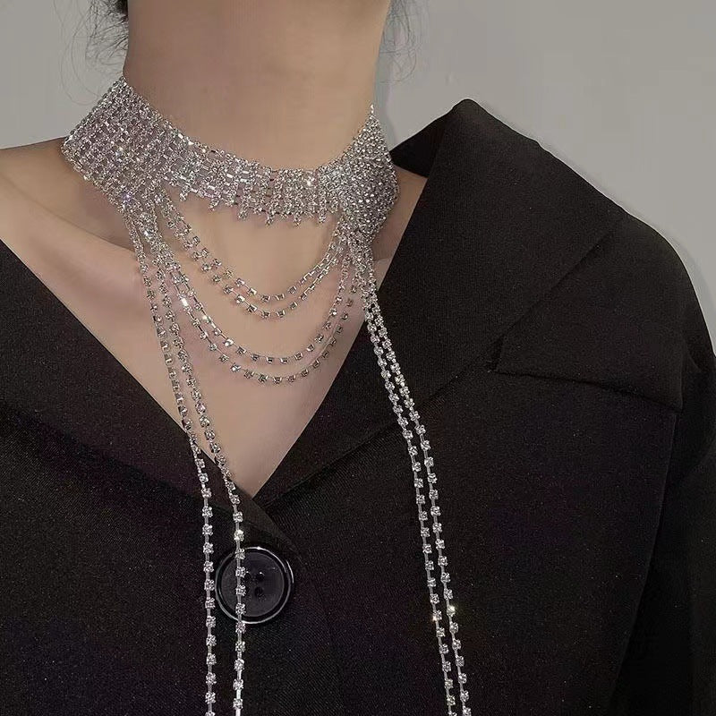 Multilayer Tassel Rhinestone Necklace N5003