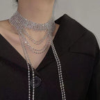 Multilayer Tassel Rhinestone Necklace N5003