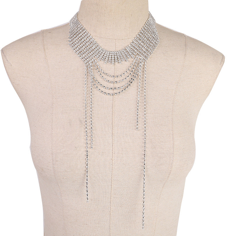 Multilayer Tassel Rhinestone Necklace N5003