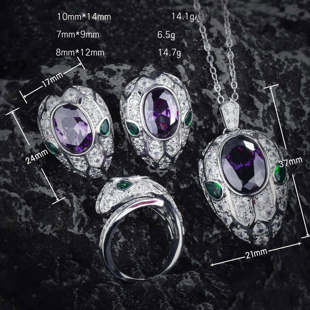 Snake Head Cubic Zirconia Chains Necklace N5020