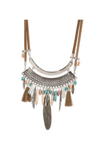 Geometry Feather Leather Necklace N5049