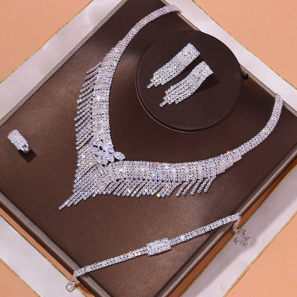 Tassel Cubic Zirconia Necklace Set N5063