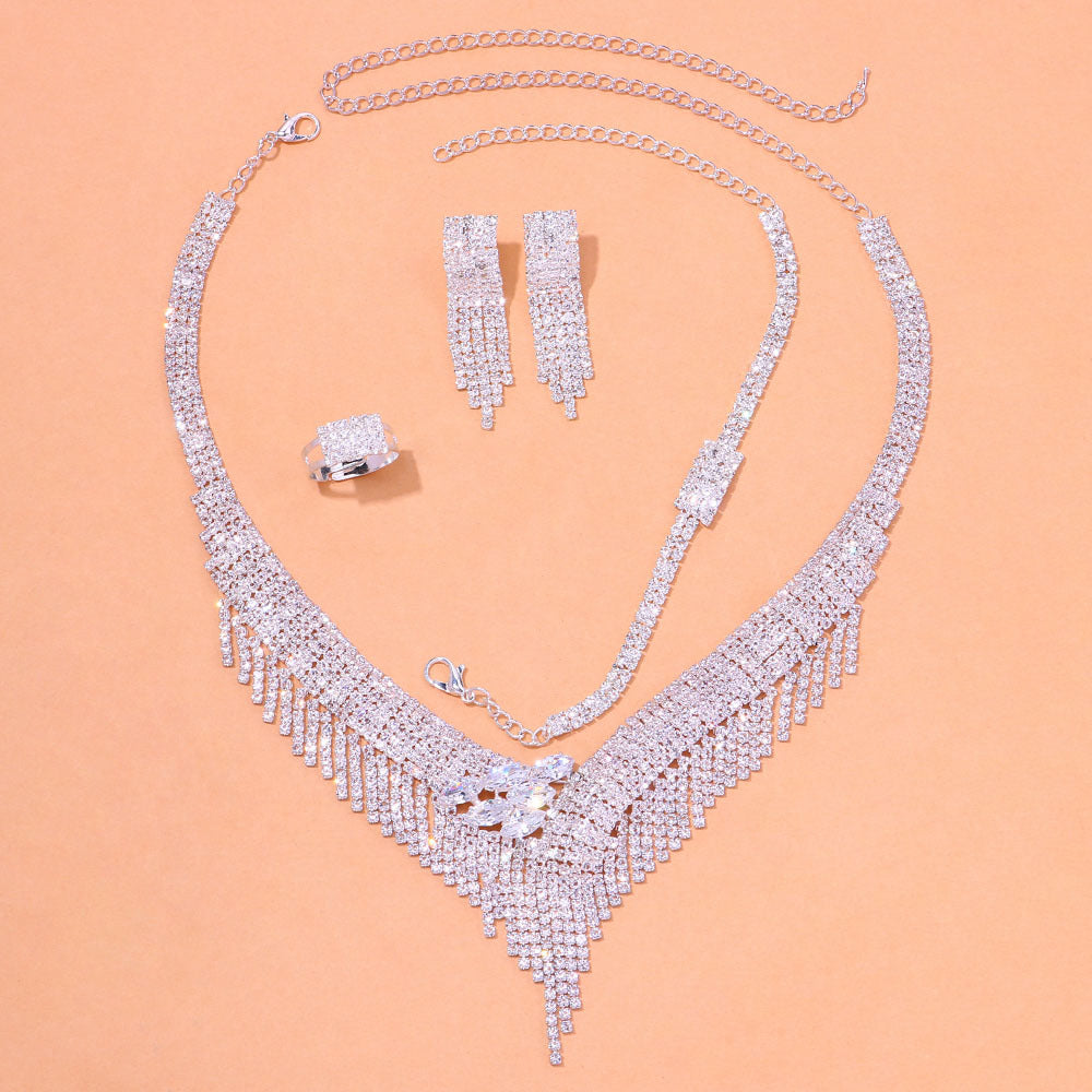 Tassel Cubic Zirconia Necklace Set N5063