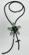 Floral Tassel Pu Leather Necklace N5087