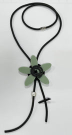 Floral Tassel Pu Leather Necklace N5087