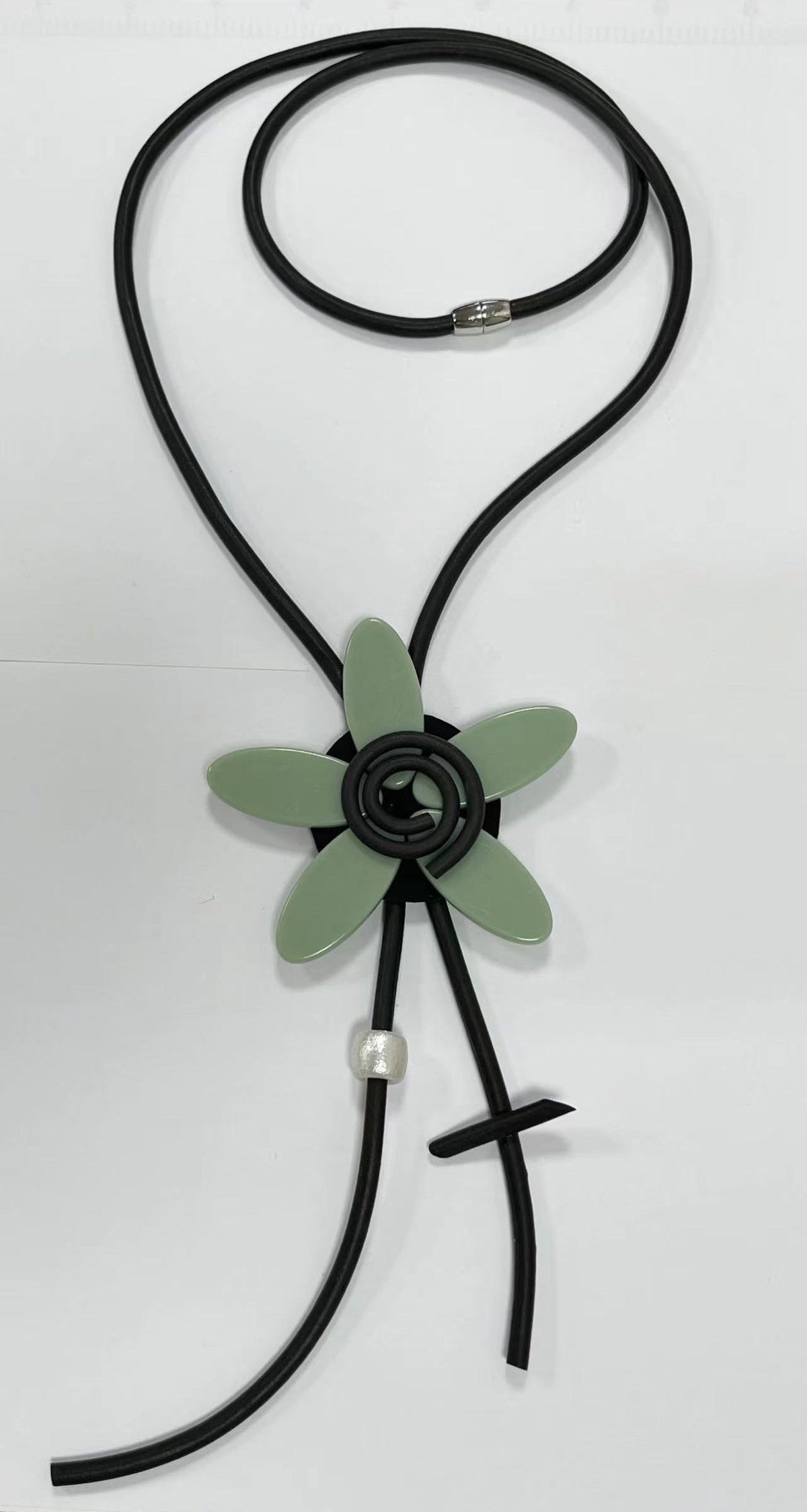 Floral Tassel Pu Leather Necklace N5087