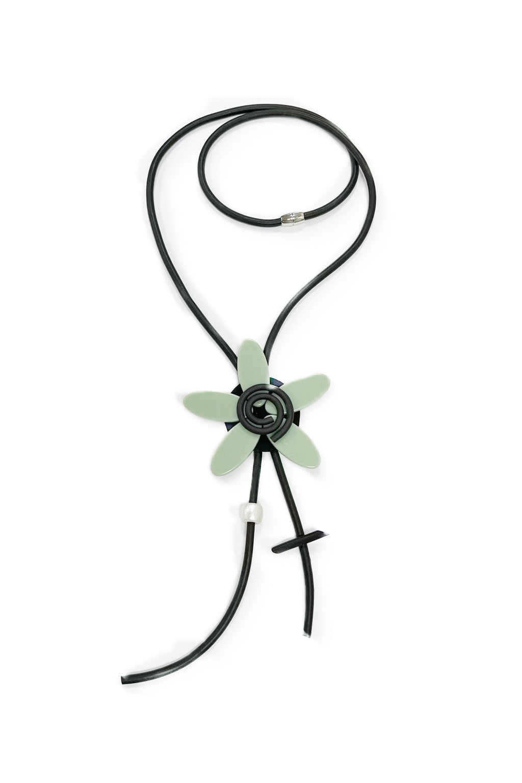 Floral Tassel Pu Leather Necklace N5087
