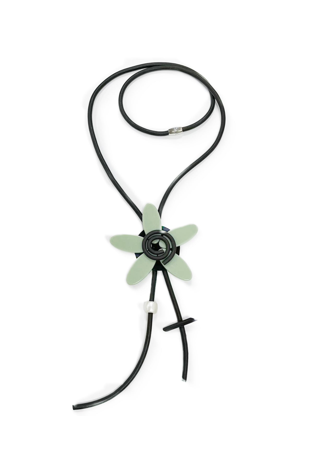 Floral Tassel Pu Leather Necklace N5087