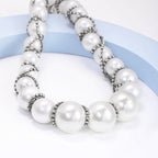 Rhinestone Pearl Bead Necklace N5111