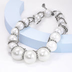 Rhinestone Pearl Bead Necklace N5111