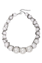 Rhinestone Pearl Bead Necklace N5111