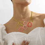 Tulip Rhinestone Alloy Necklace N5112
