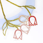 Tulip Rhinestone Alloy Necklace N5112