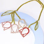 Tulip Rhinestone Alloy Necklace N5112