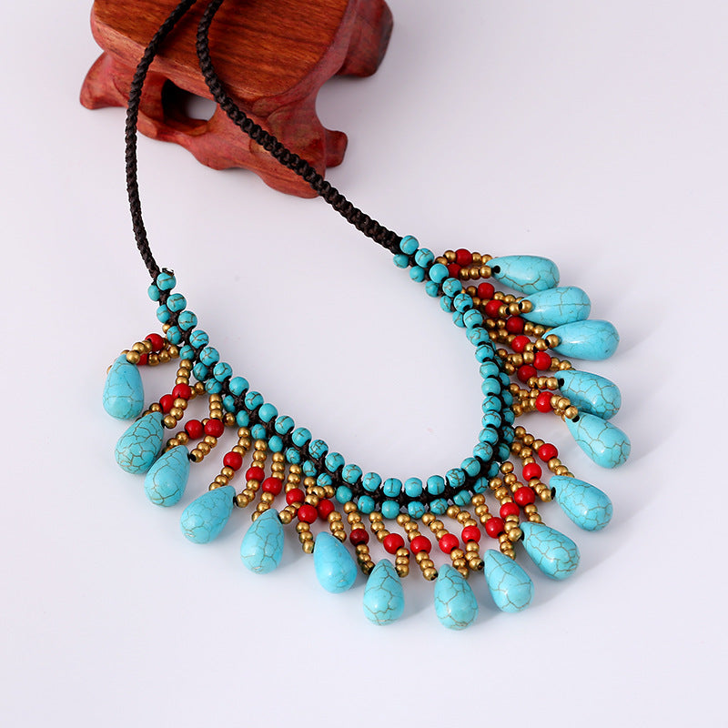 Teardrop Turquoise Bead  Necklace N5127
