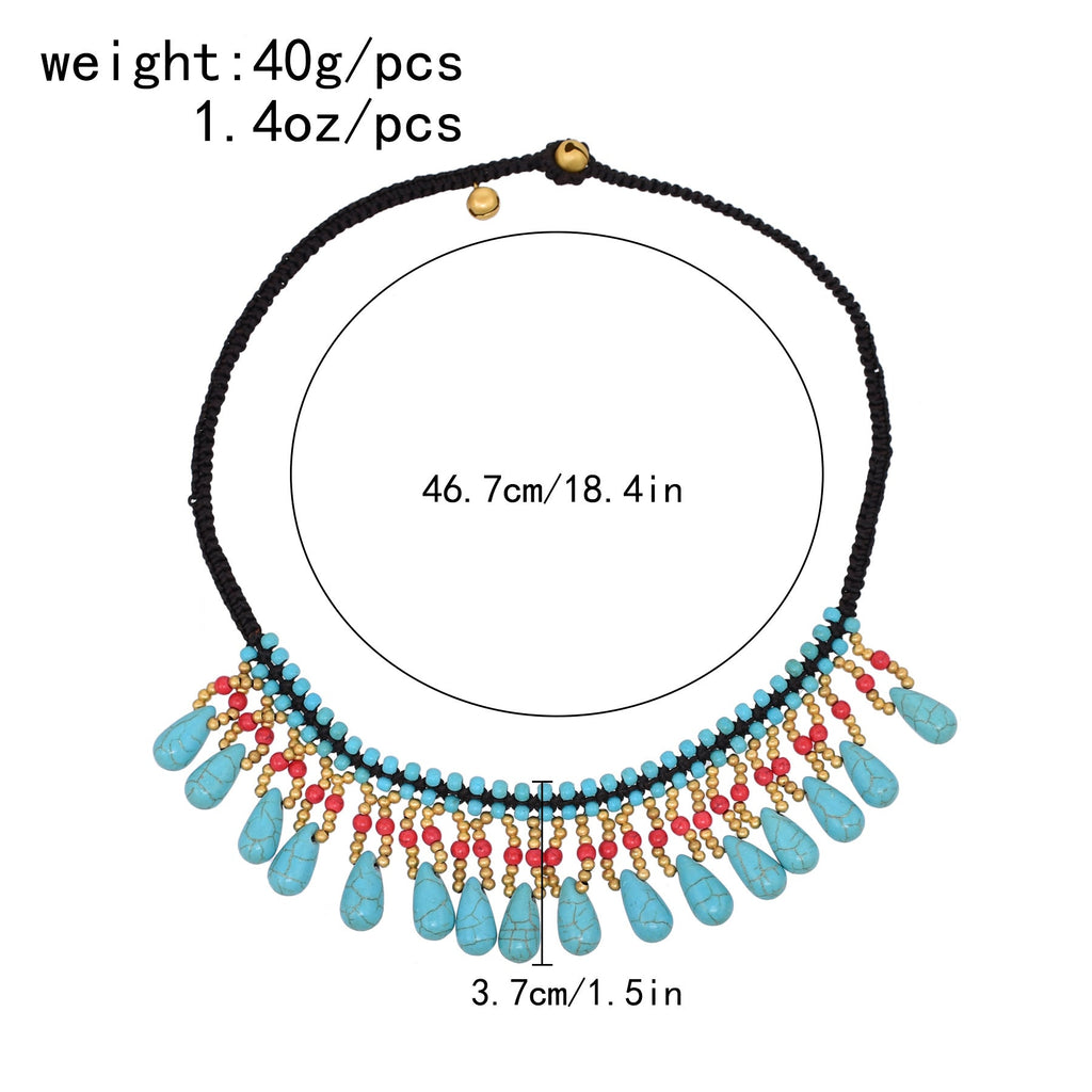 Teardrop Turquoise Bead  Necklace N5127