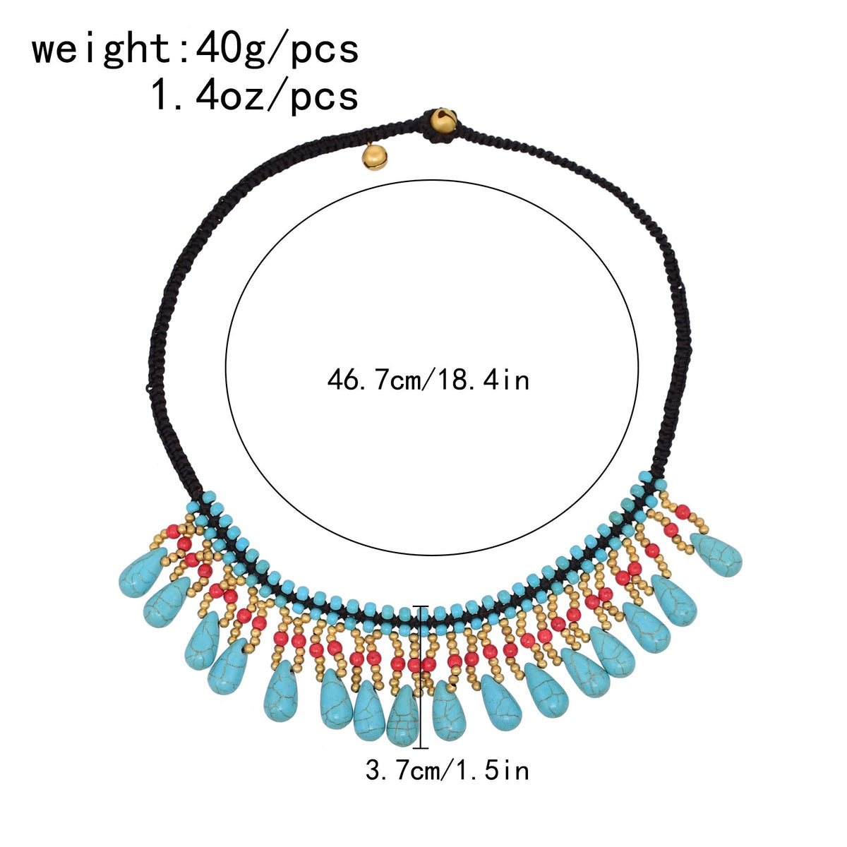 Teardrop Turquoise Bead  Necklace N5127