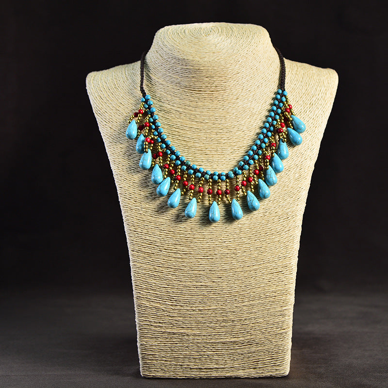 Teardrop Turquoise Bead  Necklace N5127