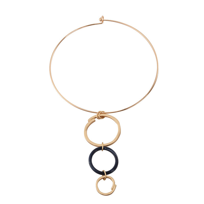 Geometry Circle Alloy Collar Necklace N5139