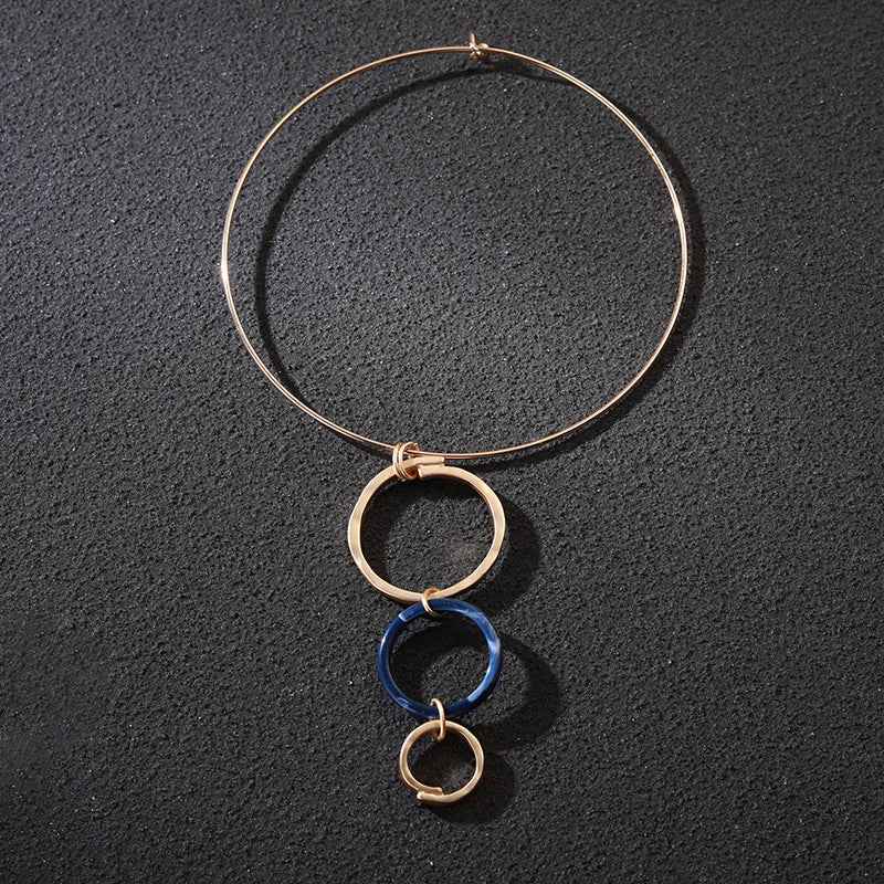 Geometry Circle Alloy Collar Necklace N5139