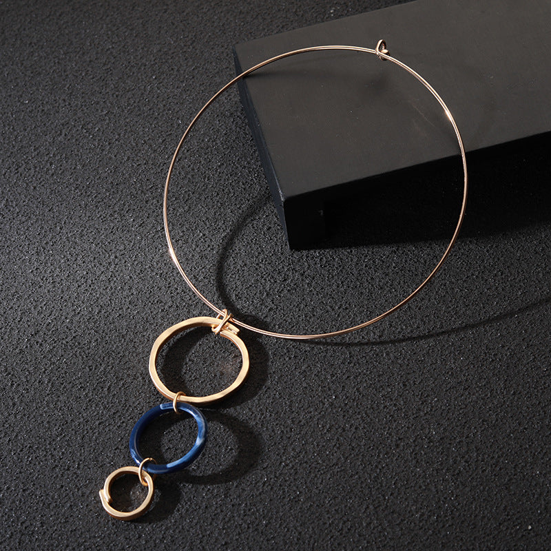 Geometry Circle Alloy Collar Necklace N5139