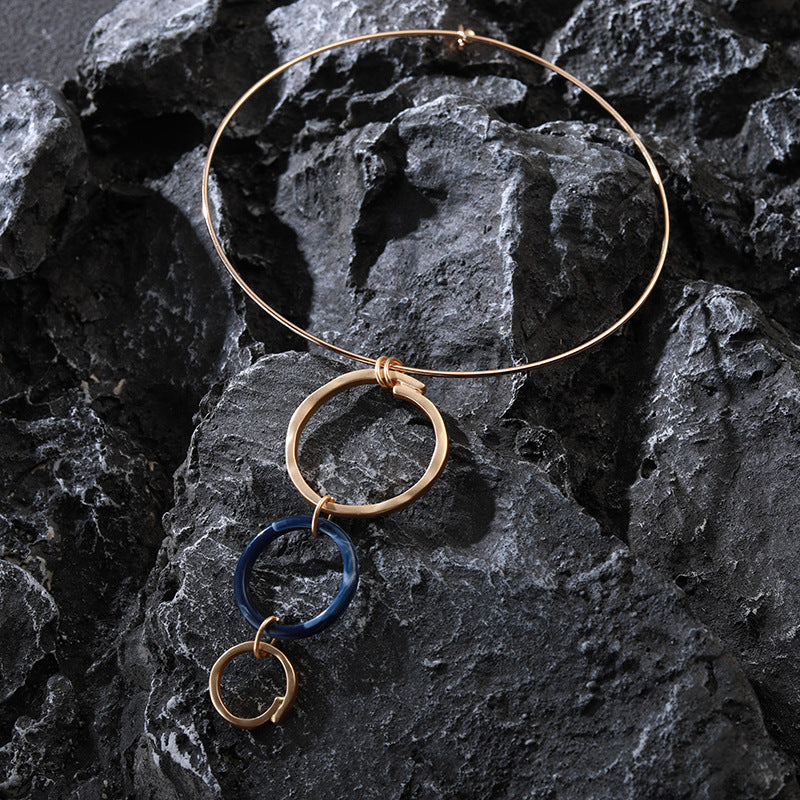 Geometry Circle Alloy Collar Necklace N5139