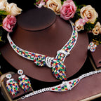 Geometry Snake Cubic Zirconia Necklace Set N5142