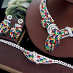 Geometry Snake Cubic Zirconia Necklace Set N5142