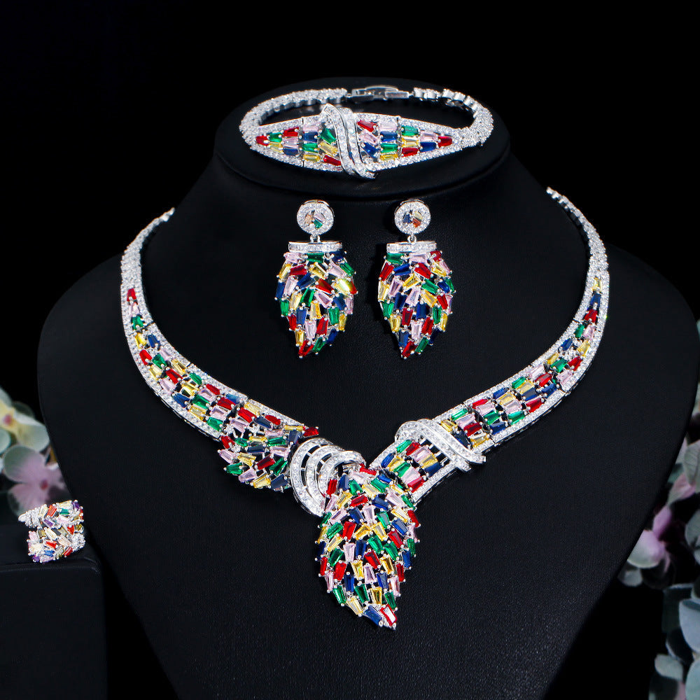 Geometry Snake Cubic Zirconia Necklace Set N5142