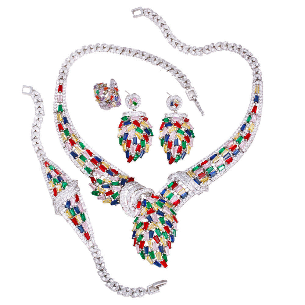 Geometry Snake Cubic Zirconia Necklace Set N5142