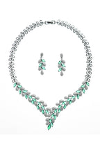 Geometry Leaf Cubic Zirconia Necklace Set N5143