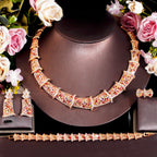 Cubic Zirconia Necklace Earrings BraceletSet N5144