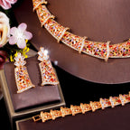 Cubic Zirconia Necklace Earrings BraceletSet N5144