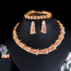 Cubic Zirconia Necklace Earrings BraceletSet N5144