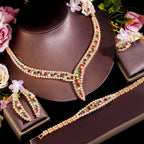 Cubic Zirconia Necklace Earrings Bracelet Set N5145