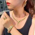Cubic Zirconia Necklace Earrings Bracelet Set N5145