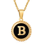 Circle Alphabet Stainless Steel Necklace N5152