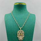 Skull Pendant Cubic Zirconia Chains Necklace N5194