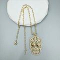 Skull Pendant Cubic Zirconia Chains Necklace N5194