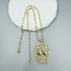 Skull Pendant Cubic Zirconia Chains Necklace N5194