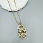 Skull Pendant Cubic Zirconia Chains Necklace N5194