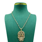 Skull Pendant Cubic Zirconia Chains Necklace N5194