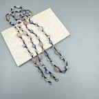 Handmade Braided Irregular Aquamarine Necklace N5224