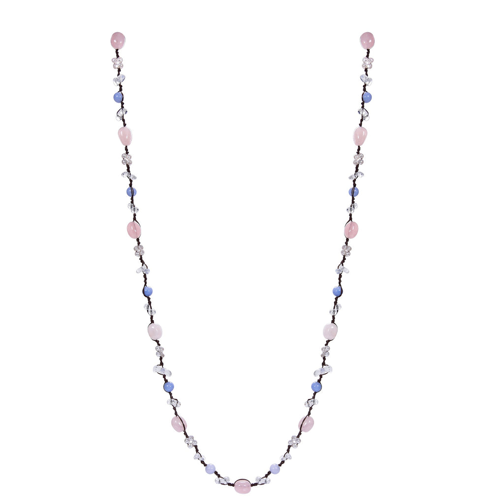 Handmade Braided Irregular Aquamarine Necklace N5224