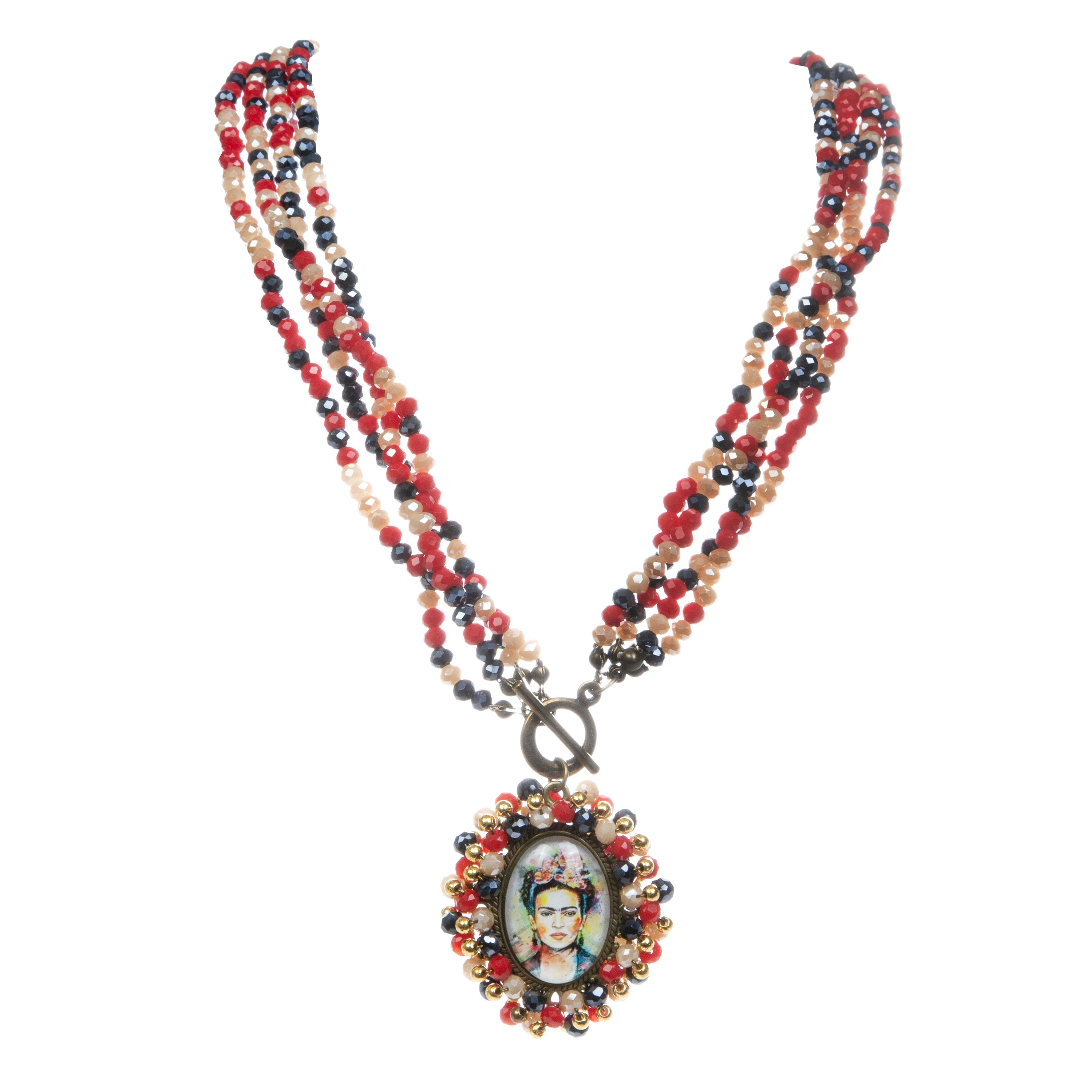 Random Frida Seed Bead Braided OT Necklace N5232