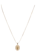 Oval Pendant Cubic Zirconia Chain Necklace N5276