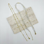 Irregular Natural Stone Pearl Chains Necklace Set N5277