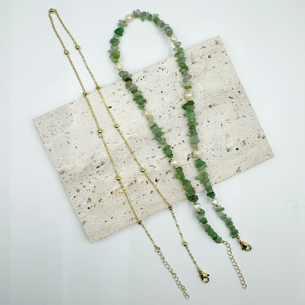 Irregular Natural Stone Pearl Chains Necklace Set N5277