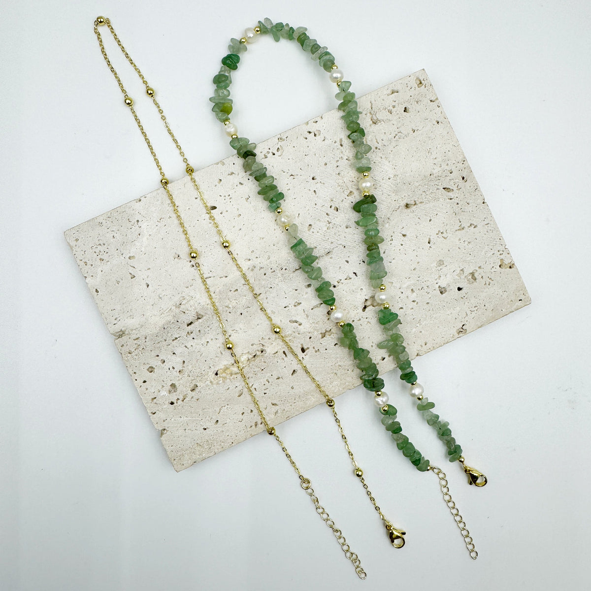 Irregular Natural Stone Pearl Chains Necklace Set N5277